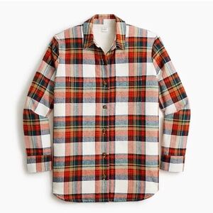 J Crew Shacket Plaid Button DownSherpa Lined Oversized Jacket Size Small